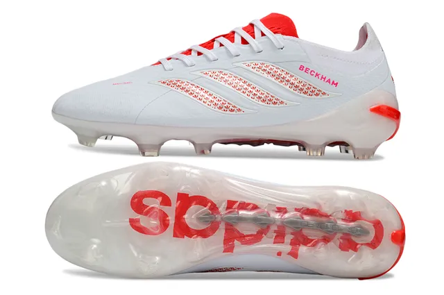 Adidas White Pink Low-Cut Synthetic Upper Transparent Molded Sole Firm-Ground Soccer Shoes 6
