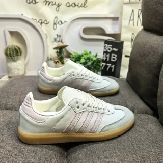 Adidas White Pink Low-Top Three-Stripe Side Panel Lifestyle Sneakers