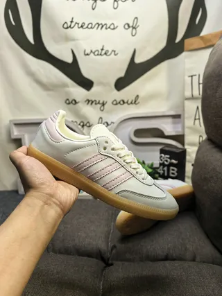 Adidas White Pink Low-Top Three-Stripe Side Panel Lifestyle Sneakers 5