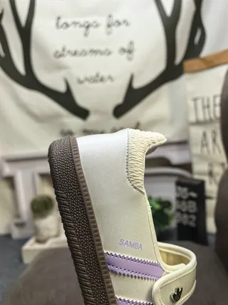Adidas White Purple Low-Top Three-Stripe Side Panel Lifestyle Sneakers 3