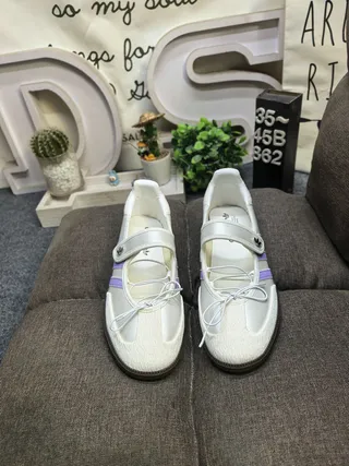 Adidas White Purple Low-Top Three-Stripe Side Panel Lifestyle Sneakers 10