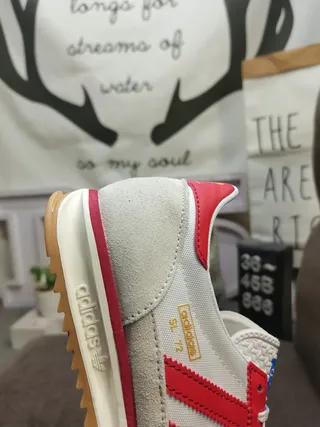 Adidas White Red Low-Top Lace-Up Suede And Textile Upper Lifestyle Sneakers 3