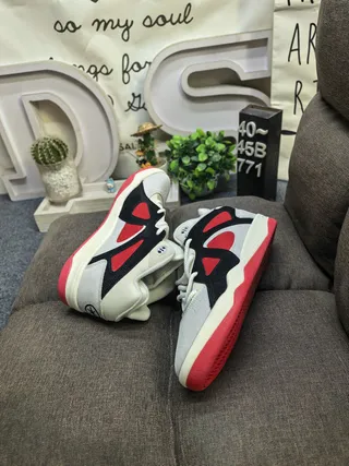 Adidas White Red Low-Top Layered Synthetic Overlays Lifestyle Sneakers 6