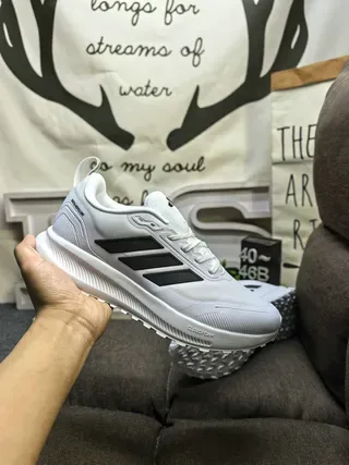 Adidas White Three-Stripe Water-Repellent Lifestyle Sneakers 5