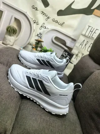 Adidas White Three-Stripe Water-Repellent Lifestyle Sneakers 7