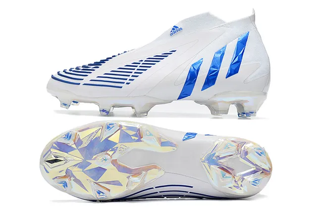 Adidas X Speedflow Blancos Azules Holográficos Firm-Ground Zapatos de Fútbol 3