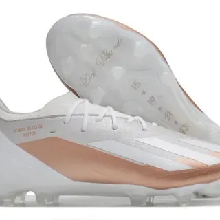 Adidas X White Gold Low-Cut Synthetic Upper Metallic Rose Accent Panel Firm-Ground Soccer Shoes