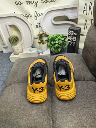 Adidas Yellow Black Chunky Sculpted Midsole Mesh And Synthetic Overlay Construction Lifestyle Sneakers 8