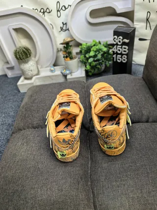 Adidas Yellow Black Low-Top Graphic-Printed Lifestyle Sneakers 8