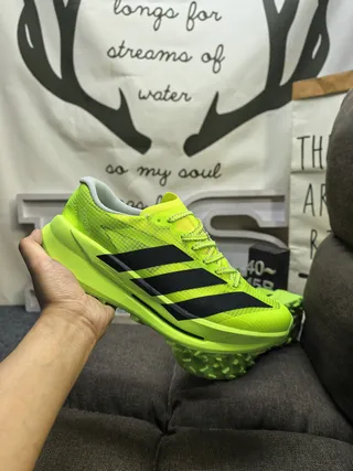 Adidas Jaune Noir Néon Maille Supérieure Trois Rayures Marque Chaussures de Course 5