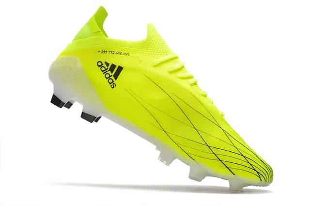 Adidas Yellow White Neon Knit Upper Asymmetric Lacing Firm-Ground Soccer Shoes 2