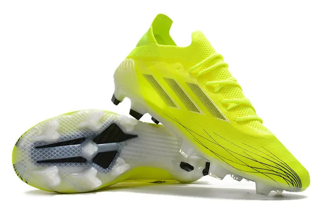Adidas Yellow White Neon Knit Upper Asymmetric Lacing Firm-Ground Soccer Shoes 4