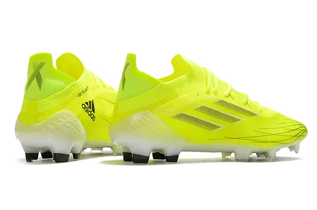 Adidas Yellow White Neon Knit Upper Asymmetric Lacing Firm-Ground Soccer Shoes 5