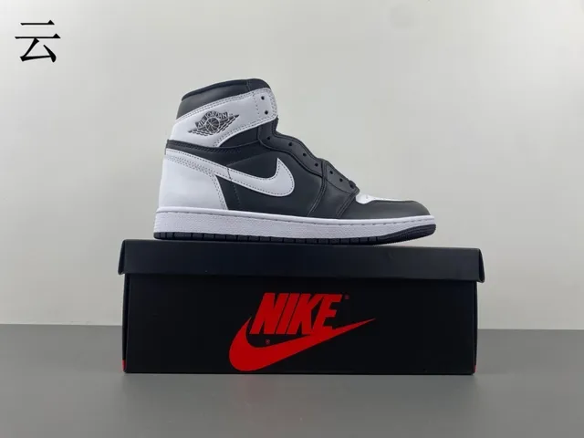 Air Jordan 1 Black and White Leather Basketball Shoes 15