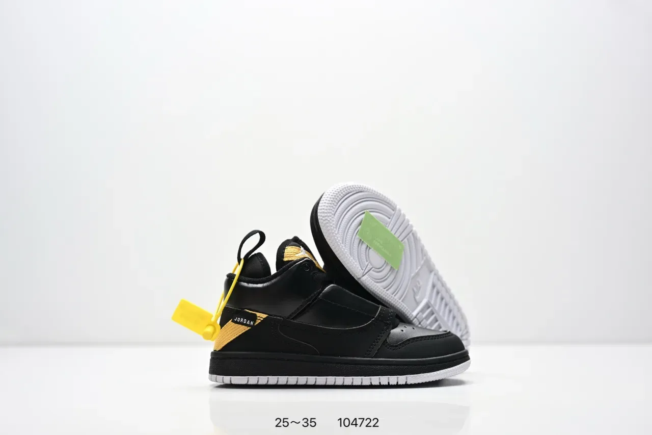 Zapatillas lifestyle con correa Air Jordan 1 negro blanco amarillo 11