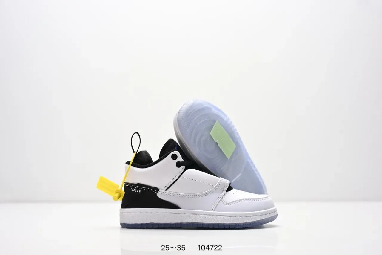 Zapatillas lifestyle con correa Air Jordan 1 negro blanco amarillo 20