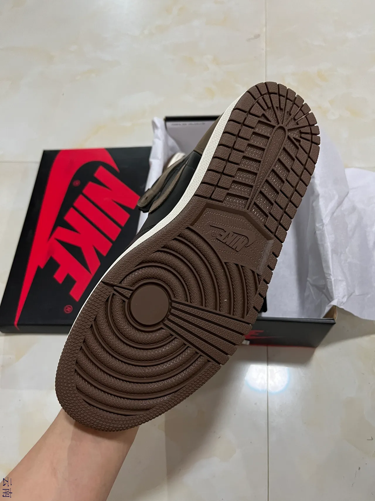 Air Jordan 1 High Black Brown Off-White Basketball Shoes 5