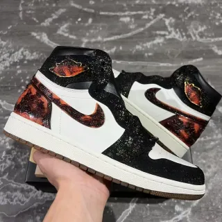 Air Jordan 1 High Black White Red Translucent Overlay Zapatos de baloncesto