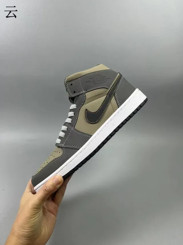 Air Jordan 1 High Olive Gray White أحذية كرة السلة 5
