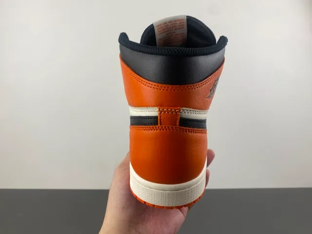 Air Jordan 1 High Orange Black White Basketball Shoes 4