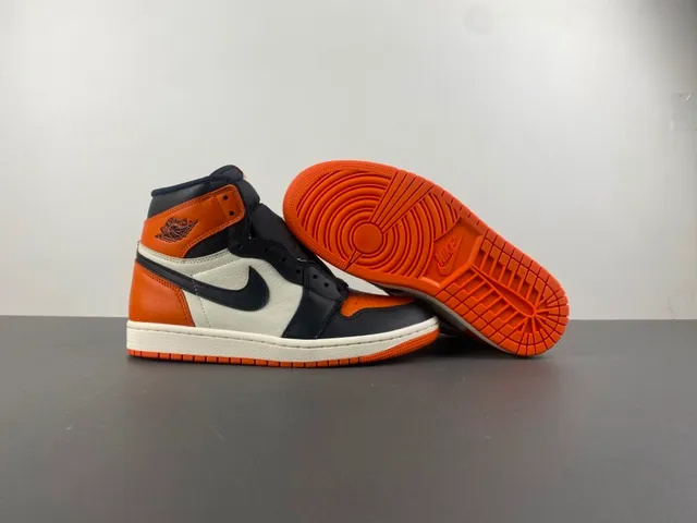 Air Jordan 1 High Orange Black White Basketball Shoes 11