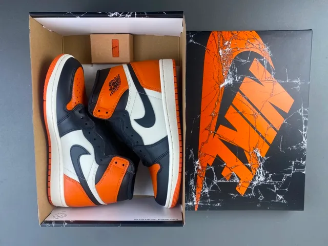 Air Jordan 1 High Orange Black White Basketball Shoes 13