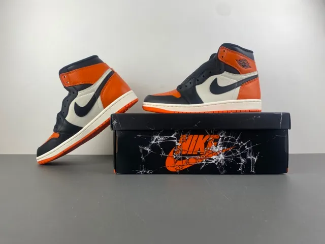 Air Jordan 1 High Orange Black White Basketball Shoes 14