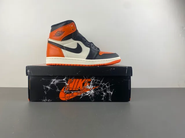 Air Jordan 1 High Orange Black White Basketball Shoes 15