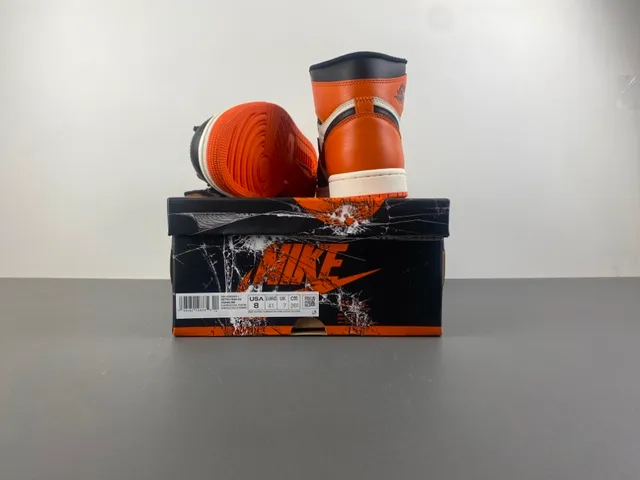 Air Jordan 1 High Orange Black White Basketball Shoes 16