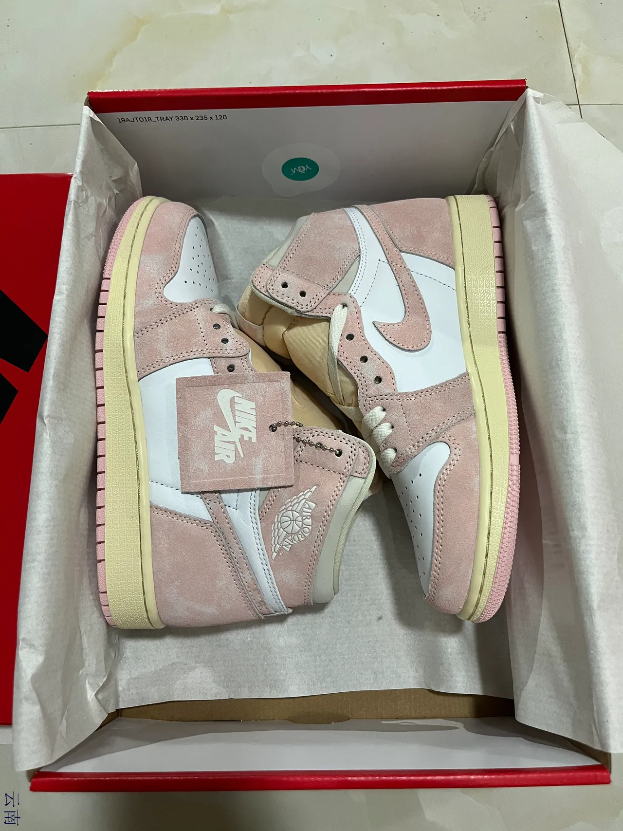 Air Jordan 1 High Zapatillas de Baloncesto de Ante Rosa y Blanco 8