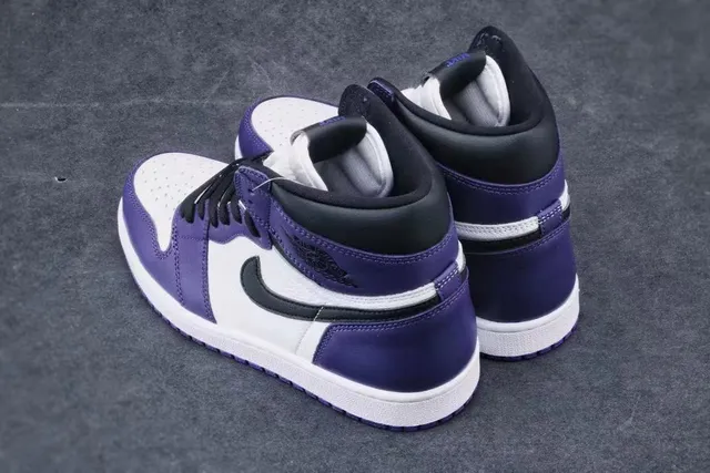 Air Jordan 1 High Purple and White Basketball Shoes 5