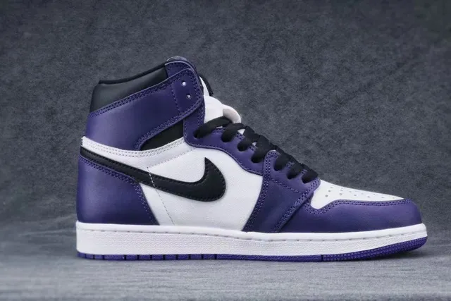 Air Jordan 1 High Purple and White Basketball Shoes 7