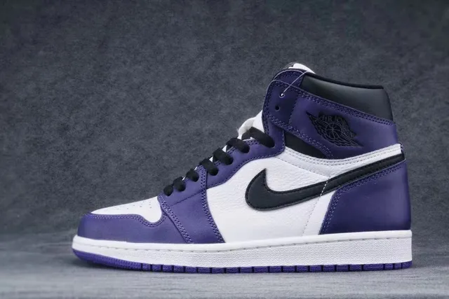 Air Jordan 1 High Purple and White Basketball Shoes 8