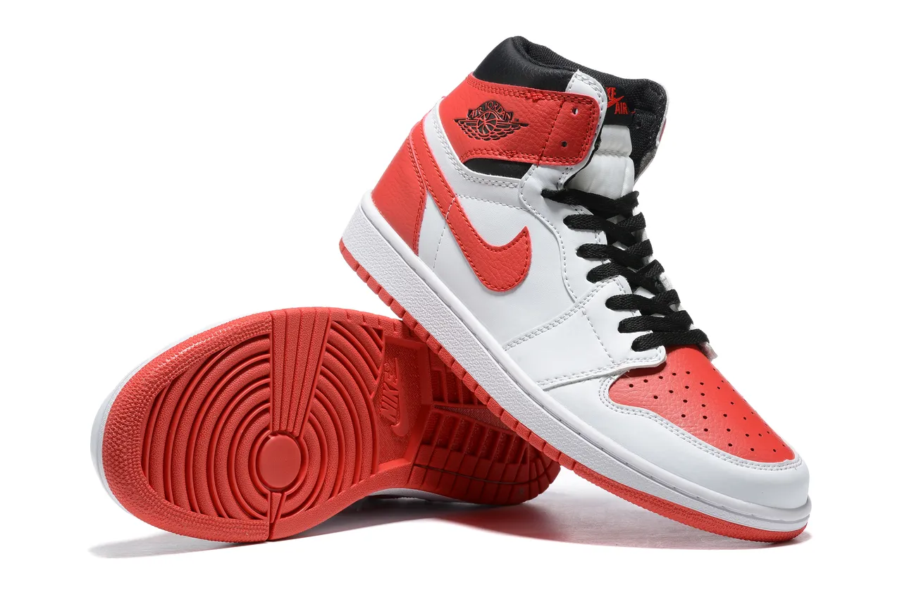 Air Jordan 1 High White Red Black Basketball Shoes 5