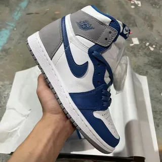 Air Jordan 1 High White Royal Blue Gray Basketball Shoes