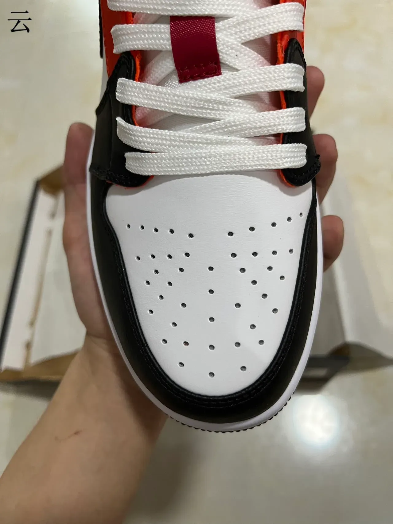 Air Jordan 1 Low Flame Graphic White Black Red Lifestyle Sneakers 3