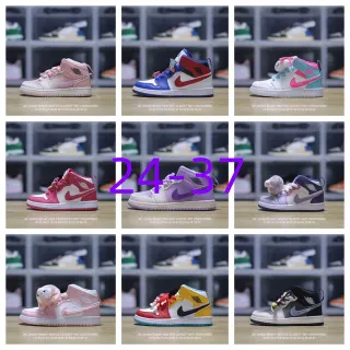 Air Jordan 1 Mid GS Pink White Basketball Shoes