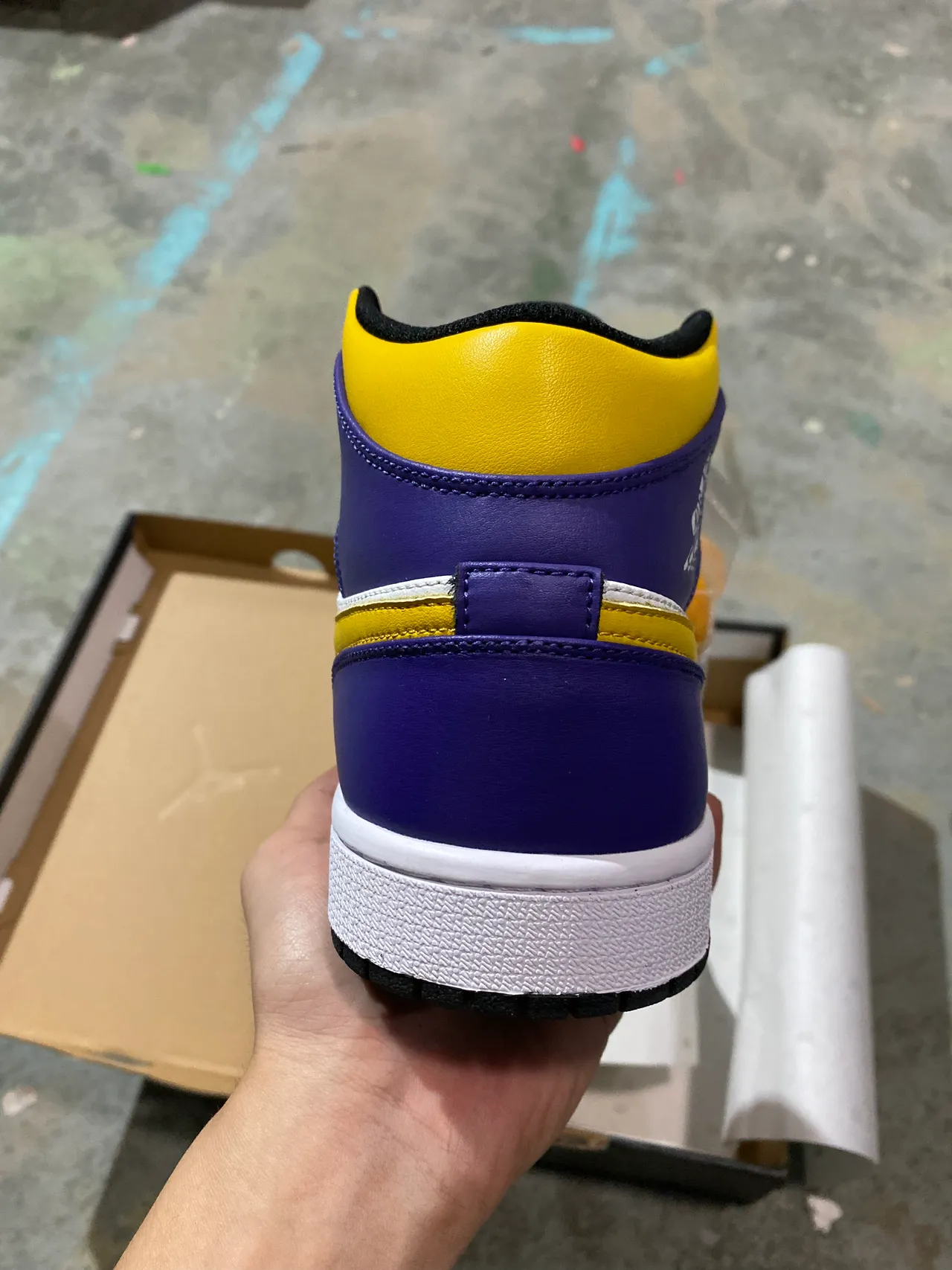 Air Jordan 1 Purple Yellow White Basketball Shoes 6