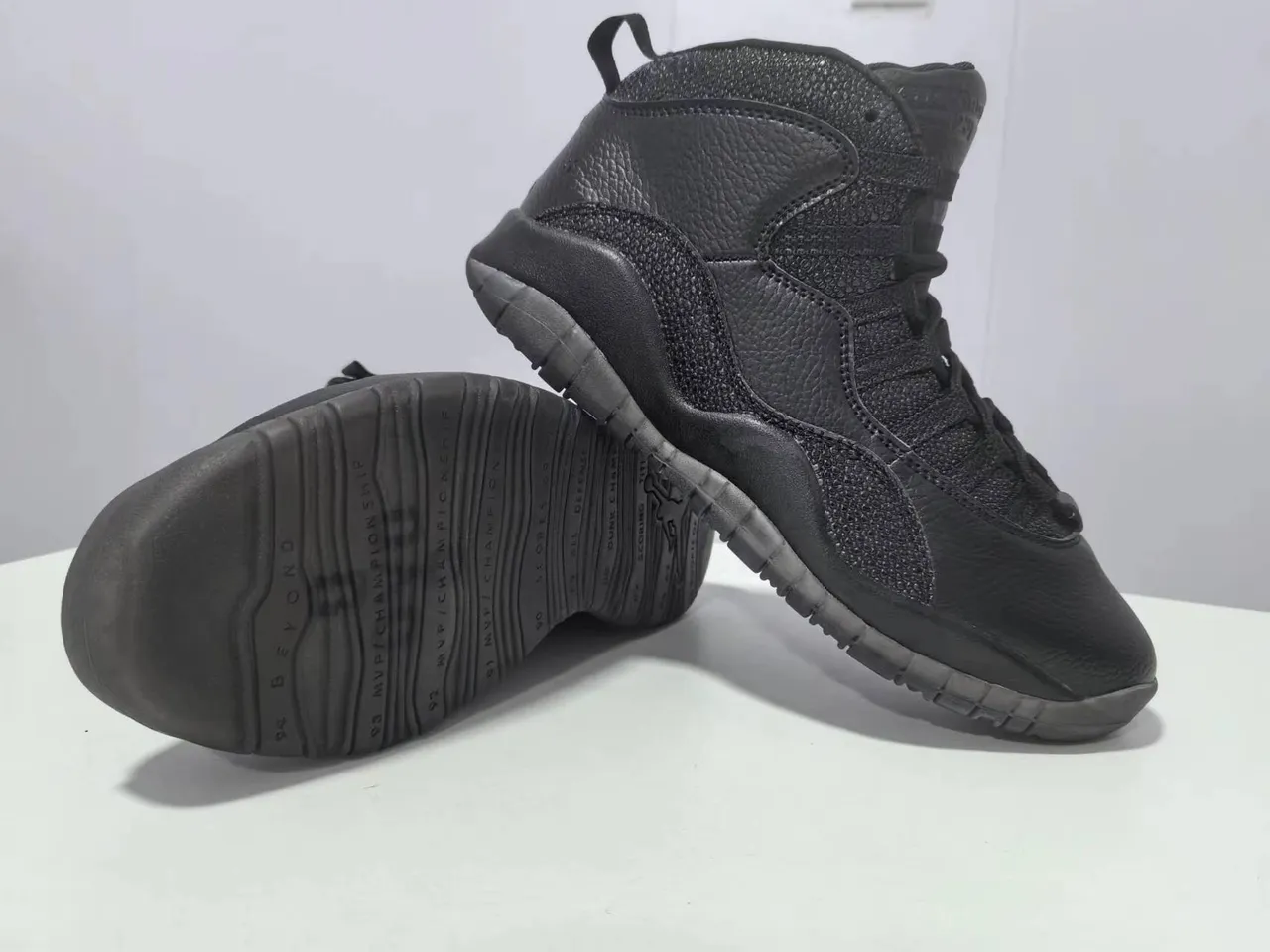 Air Jordan 10 All Black Basketball Shoes 4