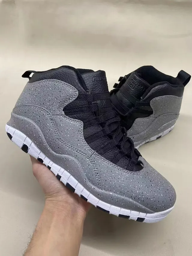 Air Jordan 10 Beige and Off-White Suede Basketball Shoes 10