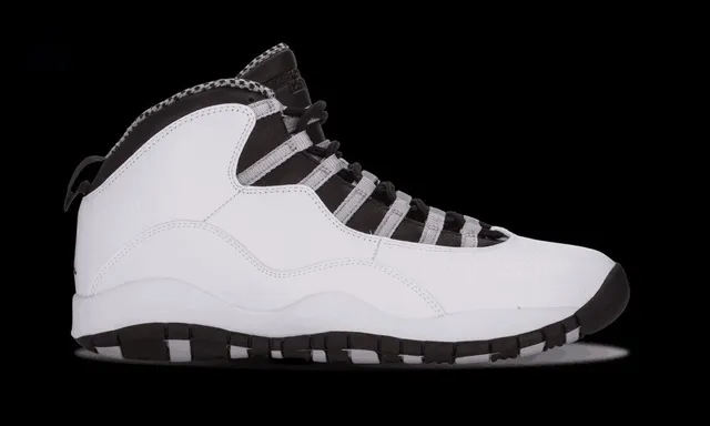 Air Jordan 10 Gray Speckled Glitter High-Top Basketball Shoes 9