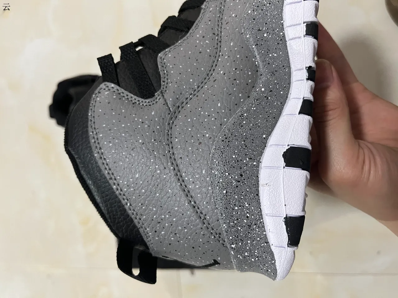 Air Jordan 10 Gray Speckled Glitter High-Top Basketball Shoes 16