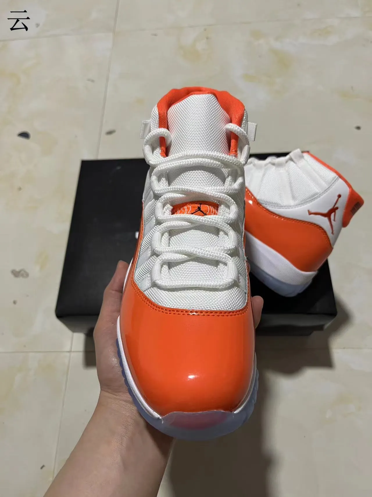 Air Jordan 11 Orange Patent Leather Basketball Shoes 3