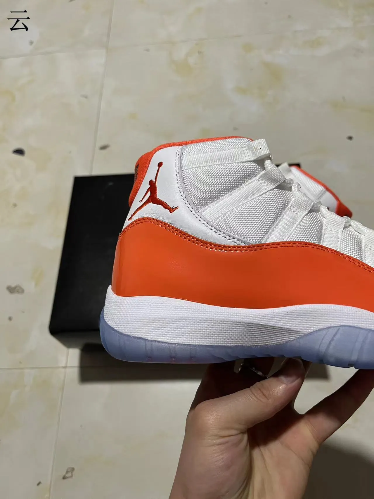Air Jordan 11 Orange Patent Leather Basketball Shoes 7