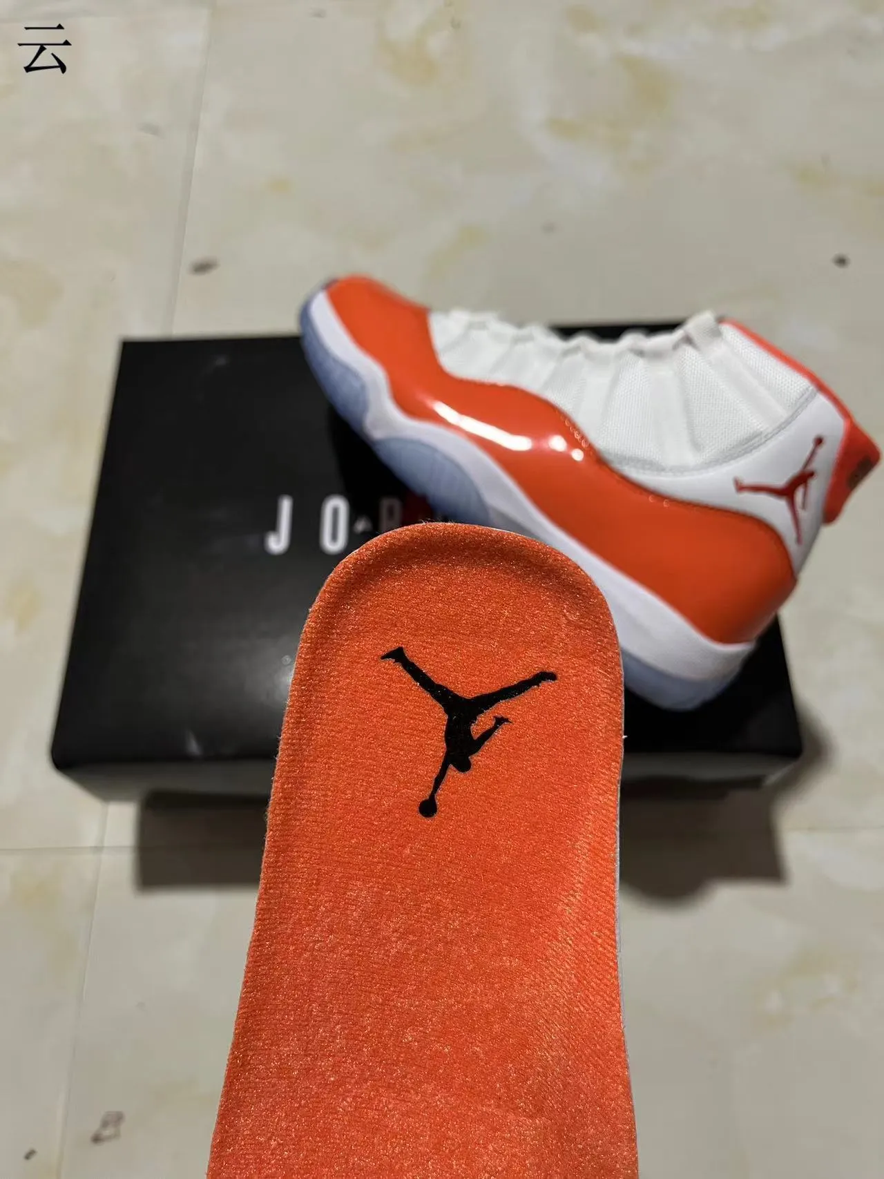 Air Jordan 11 Orange Patent Leather Basketball Shoes 9