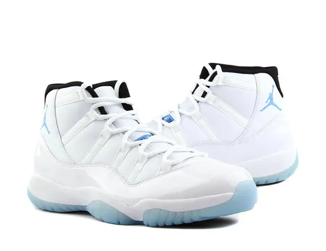 Air Jordan 11 White and Light Blue Basketball Shoes 4