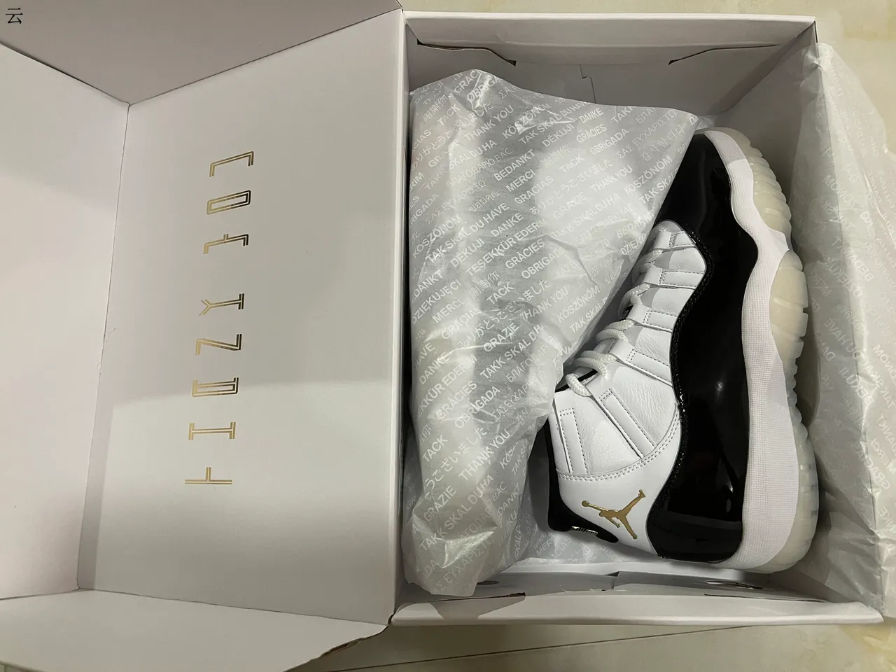 Air Jordan 11 White Black Gold Patent Leather Basketball Shoes 16
