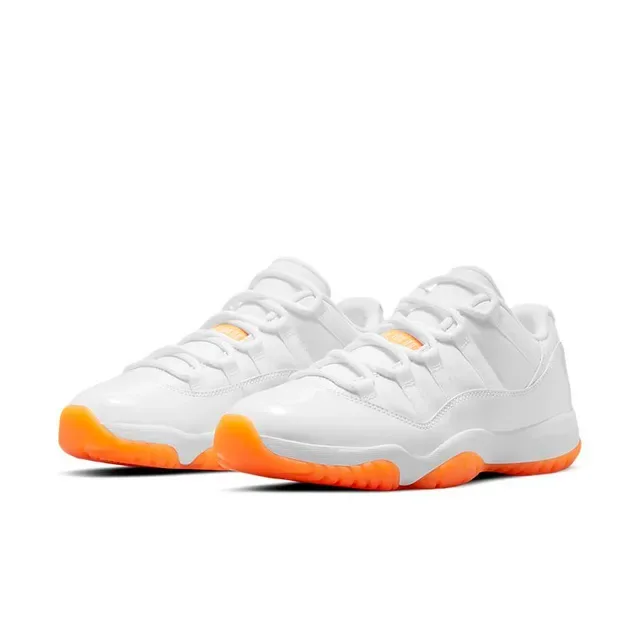 Air Jordan 11 Blanc Orange Semelle Translucide Chaussures de Basket 3