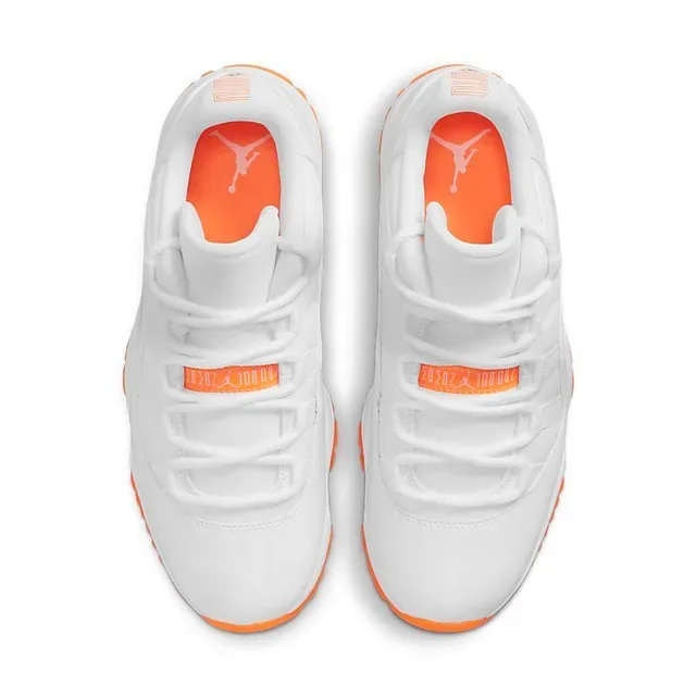 Air Jordan 11 Blanc Orange Semelle Translucide Chaussures de Basket 4