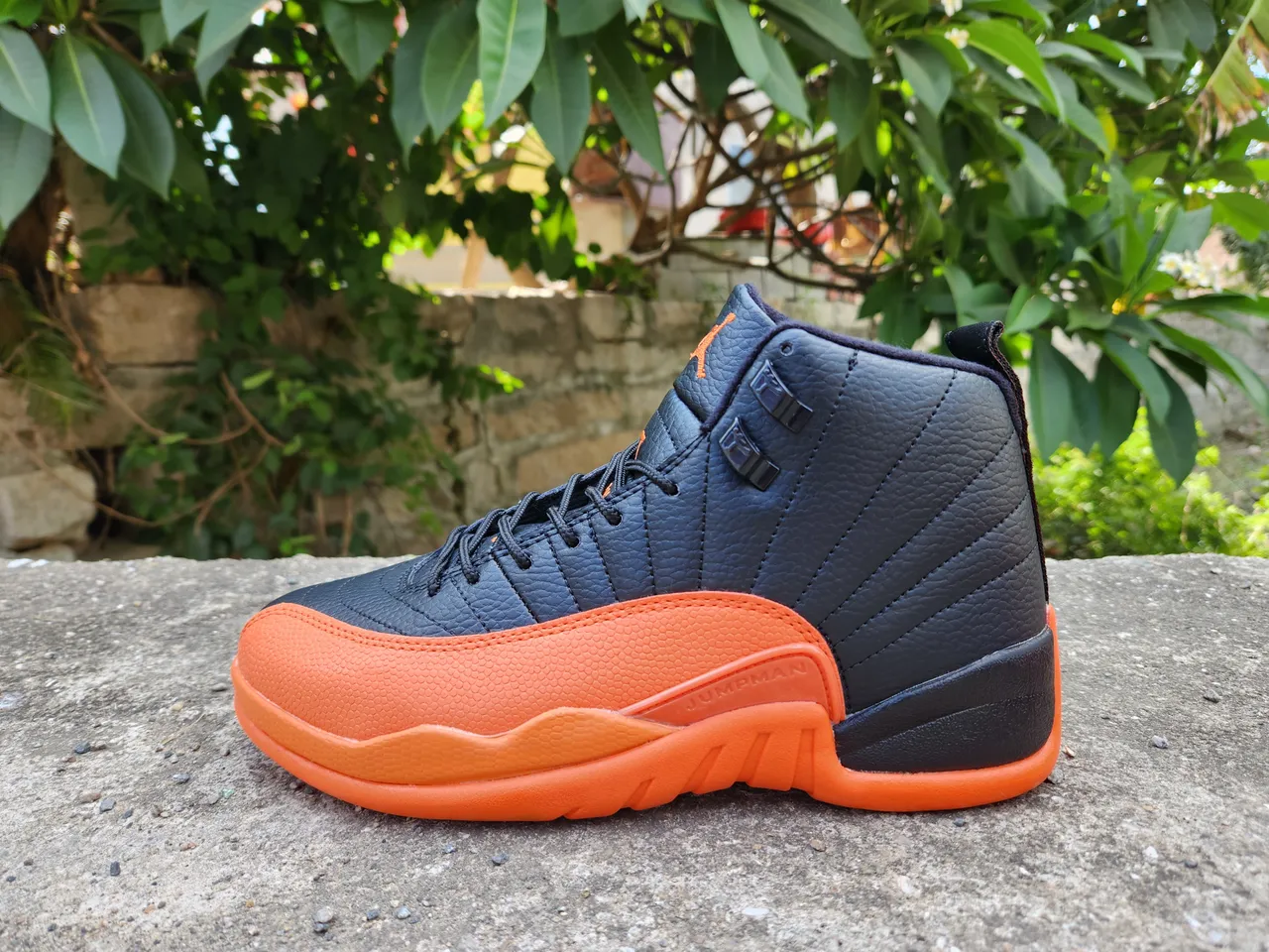 Air Jordan 12 Black Orange Basketball Shoes 6